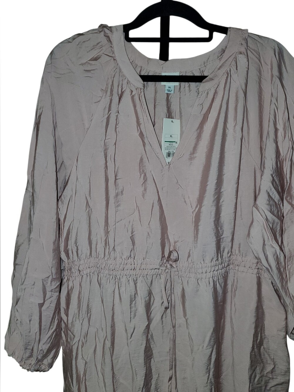 a new day Women’s Balloon Long Sleeve Tiered Midi Dress Blush Pink NWT Size: XL - Picture 6 of 9